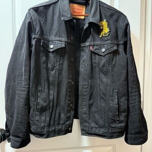 Levi's Black Varsity Bomber Jacket with Tiger Detail
